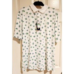 Jack Nicklaus Polo Golf Shirt Mens Large Tropical Hibiscus Hawaiian Style UPF 50